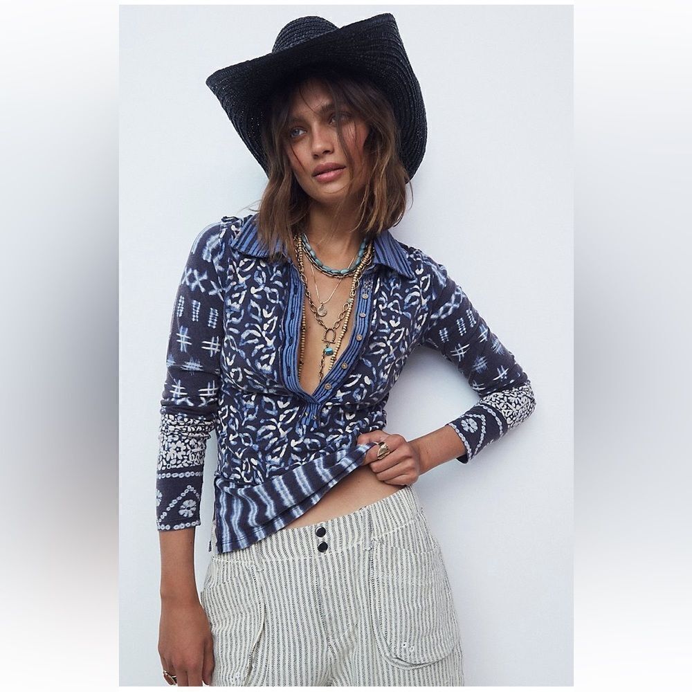 New Free People Shibori Dreams top. XS